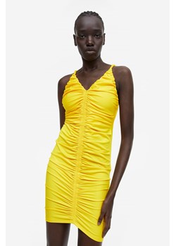 H & M - Marszczona sukienka bodycon - Żółty ze sklepu H&M w kategorii Sukienki - zdjęcie 171174885