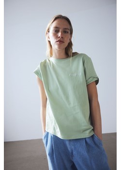 H & M - Bawełniany T-shirt - Zielony ze sklepu H&M w kategorii Bluzki damskie - zdjęcie 171174945