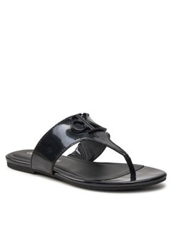 Calvin Klein Jeans Japonki Flat Sandal Slide Toepost Mg Met YW0YW01342 Czarny ze sklepu MODIVO w kategorii Klapki damskie - zdjęcie 171181057