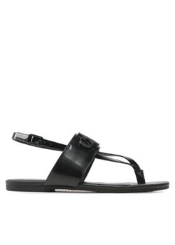 Calvin Klein Jeans Sandały Flat Sandal Toepost Hw YW0YW00953 Czarny ze sklepu MODIVO w kategorii Sandały damskie - zdjęcie 171181837