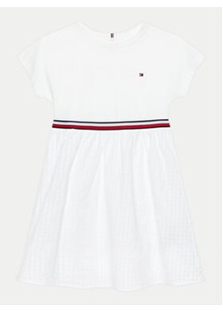 Tommy Hilfiger Sukienka codzienna Global Stripe KG0KG07925 D Biały Regular Fit ze sklepu MODIVO w kategorii Sukienki dziewczęce - zdjęcie 171182599