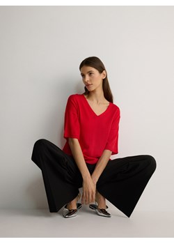 Reserved - Bluzka z wiskozą - czerwony ze sklepu Reserved w kategorii Bluzki damskie - zdjęcie 171184947