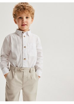 Reserved - Koszula z lnem - biały ze sklepu Reserved w kategorii Koszule chłopięce - zdjęcie 171185086
