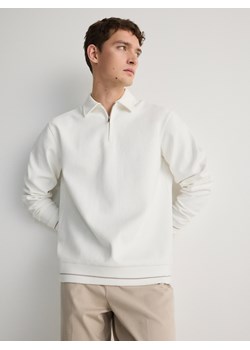 Reserved - Bluza w paski z kołnierzem - złamana biel ze sklepu Reserved w kategorii Bluzy męskie - zdjęcie 171185156