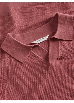 Reserved - Sweter polo z domieszką lyocellu - brudny róż ze sklepu Reserved w kategorii T-shirty męskie - zdjęcie 171185277