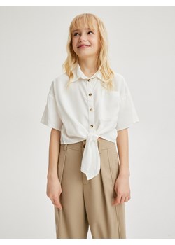 Reserved - Koszula z wiązaniem - złamana biel ze sklepu Reserved w kategorii Koszule dziewczęce - zdjęcie 171185339