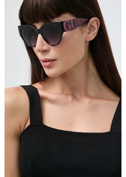Guess okulary przeciwsłoneczne damskie kolor czarny ze sklepu ANSWEAR.com w kategorii Okulary przeciwsłoneczne damskie - zdjęcie 171185419