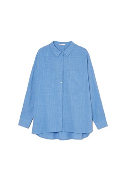 Cropp - Bawełniane koszula oversize - niebieski ze sklepu Cropp w kategorii Koszule damskie - zdjęcie 171187895