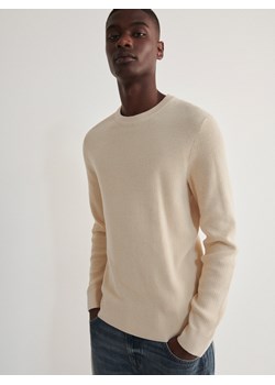 Reserved - Bawełniany sweter - beżowy ze sklepu Reserved w kategorii Swetry męskie - zdjęcie 171188285