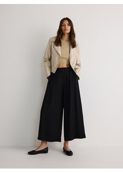 Reserved - Spodnie culotte z wiskozy - czarny ze sklepu Reserved w kategorii Spodnie damskie - zdjęcie 171188379
