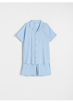Reserved - Dwuczęściowa piżama z wiskozą - niebieski ze sklepu Reserved w kategorii Piżamy damskie - zdjęcie 171188469