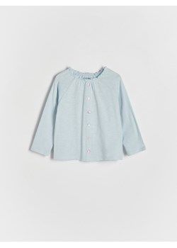 Reserved - Bawełniana koszulka z guzikami - jasnoniebieski ze sklepu Reserved w kategorii Kaftaniki i bluzki - zdjęcie 171188607