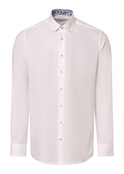 Eterna Slim Fit Koszula męska - non-iron Mężczyźni Slim Fit Bawełna biały jednolity ze sklepu vangraaf w kategorii Koszule męskie - zdjęcie 171188688