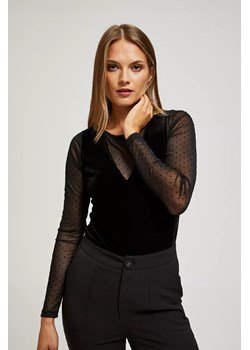 Damska bluzka czarna z długimi i ażurowymi rękawami ze sklepu 5.10.15 w kategorii Bluzki damskie - zdjęcie 171189196