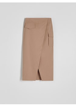 Reserved - Spódnica z asymetrycznym przodem - kremowy ze sklepu Reserved w kategorii Spódnice - zdjęcie 171189938