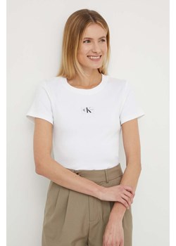 Calvin Klein Jeans t-shirt damski kolor biały J20J223358 ze sklepu ANSWEAR.com w kategorii Bluzki damskie - zdjęcie 171191118
