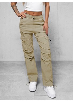 Spodnie damskie z szeroką nogawką beżowe OZONEE O/TT00375/1 ze sklepu ozonee.pl w kategorii Jeansy damskie - zdjęcie 171191905