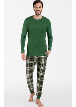 Piżama męska z długim rękawem i długą nogawką zielona Seward BIS, Kolor zielony-kratka, Rozmiar S, Italian Fashion ze sklepu Intymna w kategorii Piżamy męskie - zdjęcie 171192939