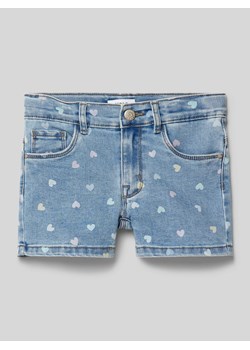 Szorty jeansowe o kroju slim fit ze wzorem na całej powierzchni model ‘SALLI’ ze sklepu Peek&Cloppenburg  w kategorii Spodenki dziewczęce - zdjęcie 171192955