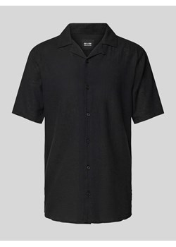 Koszula lniana o kroju slim fit z rękawem o dł. 1/2 model ‘CAIDEN’ ze sklepu Peek&Cloppenburg  w kategorii Koszule męskie - zdjęcie 171193005