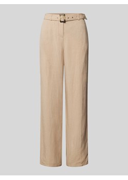 Spodnie z szerokimi nogawkami i materiałowym paskiem ze sklepu Peek&Cloppenburg  w kategorii Spodnie damskie - zdjęcie 171193116