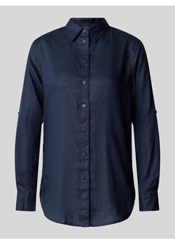 Bluzka lniana z zaokrąglonym dołem model ‘KARRIE’ ze sklepu Peek&Cloppenburg  w kategorii Koszule damskie - zdjęcie 171193168