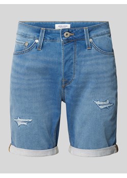 Szorty jeansowe o kroju regular fit z przetarciami model ‘RICK’ ze sklepu Peek&Cloppenburg  w kategorii Spodenki męskie - zdjęcie 171193448