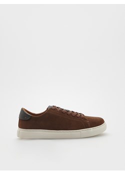 Reserved - Skórzane sneakersy - brązowy ze sklepu Reserved w kategorii Buty sportowe męskie - zdjęcie 171196355