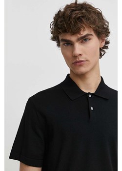 Theory polo męski kolor czarny gładki ze sklepu ANSWEAR.com w kategorii T-shirty męskie - zdjęcie 171197109