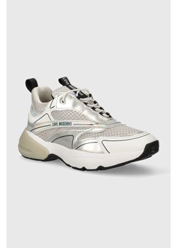 Love Moschino sneakersy kolor srebrny JA15595G0IIQ101A ze sklepu ANSWEAR.com w kategorii Buty sportowe damskie - zdjęcie 171197219