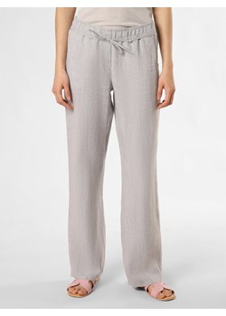 BRAX Damskie spodnie lniane Kobiety len szary jednolity ze sklepu vangraaf w kategorii Spodnie damskie - zdjęcie 171197666