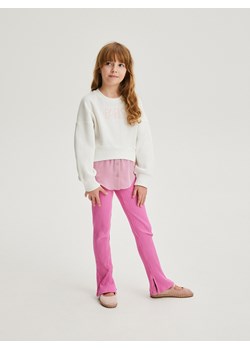 Reserved - Prążkowane legginsy - fuksja ze sklepu Reserved w kategorii Spodnie dziewczęce - zdjęcie 171198638