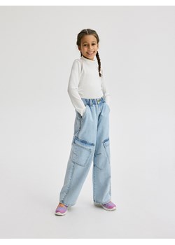 Reserved - Jeansy wide leg z kieszeniami - niebieski ze sklepu Reserved w kategorii Spodnie dziewczęce - zdjęcie 171198657