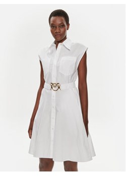 Pinko Sukienka koszulowa Anaceta 103111 A1P4 Biały Regular Fit ze sklepu MODIVO w kategorii Sukienki - zdjęcie 171200535