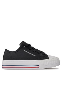 Trampki Tommy Hilfiger Low Cut Lace-Up Sneaker T3A9-33185-1687 M Czarny ze sklepu eobuwie.pl w kategorii Trampki dziecięce - zdjęcie 171201177