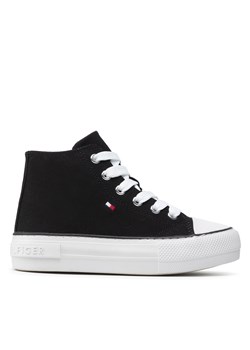 Trampki Tommy Hilfiger High Top Lace-Up Sneaker T3A4-32119-0890 Black 999 ze sklepu eobuwie.pl w kategorii Trampki dziecięce - zdjęcie 171202349
