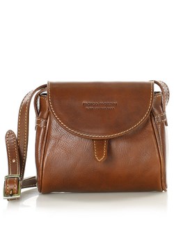 Mini torebka na telefon i portfel ze skóry pouch bag - MARCO MAZZINI brąz ze sklepu Verostilo w kategorii Listonoszki - zdjęcie 171204028