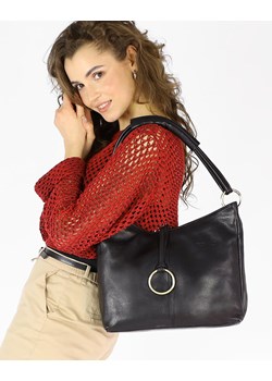 Klasyczna torba skórzana na ramię premium leather - MARCO MAZZINI czarna ze sklepu Verostilo w kategorii Listonoszki - zdjęcie 171204107