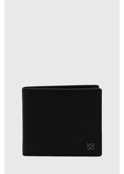 HUGO portfel skórzany męski kolor czarny ze sklepu ANSWEAR.com w kategorii Portfele męskie - zdjęcie 171204609