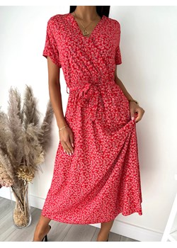 Czerwona Sukienka Maxi w Kwiaty ze sklepu ModnaKiecka.pl w kategorii Sukienki - zdjęcie 171204886