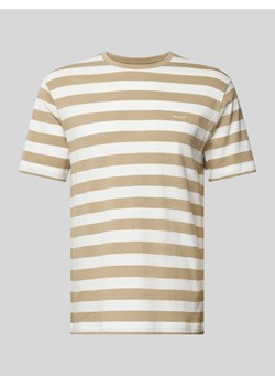 T-shirt ze wzorem w paski i wyhaftowanymi logo ze sklepu Peek&Cloppenburg  w kategorii T-shirty męskie - zdjęcie 171206509