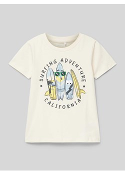 T-shirt z nadrukiem z napisem i motywem ze sklepu Peek&Cloppenburg  w kategorii T-shirty chłopięce - zdjęcie 171206659