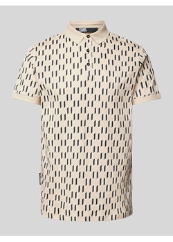 Koszulka polo o kroju slim fit ze wzorem z logo na całej powierzchni ze sklepu Peek&Cloppenburg  w kategorii T-shirty męskie - zdjęcie 171206687