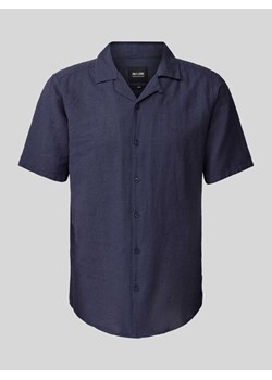 Koszula lniana o kroju slim fit z rękawem o dł. 1/2 model ‘CAIDEN’ ze sklepu Peek&Cloppenburg  w kategorii Koszule męskie - zdjęcie 171206688
