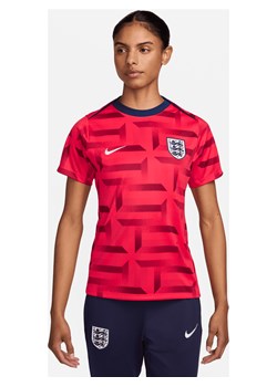 Damska przedmeczowa koszulka piłkarska z krótkim rękawem Nike Dri-FIT Anglia Academy Pro - Czerwony ze sklepu Nike poland w kategorii Bluzki damskie - zdjęcie 171206779