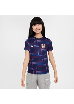 Przedmeczowa koszulka piłkarska dla dużych dzieci Nike Dri-FIT Anglia Academy Pro - Fiolet ze sklepu Nike poland w kategorii Bluzki dziewczęce - zdjęcie 171206785