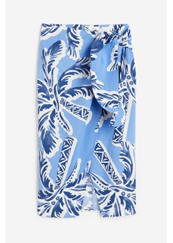 H & M - Kopertowa spódnica z domieszką lnu - Niebieski ze sklepu H&M w kategorii Spódnice - zdjęcie 171206826