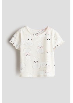H & M - T-shirt z nadrukiem - Beżowy ze sklepu H&M w kategorii Bluzki dziewczęce - zdjęcie 171206827