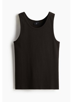 H & M - Prążkowana koszulka Slim Fit - Czarny ze sklepu H&M w kategorii Bluzki damskie - zdjęcie 171206899