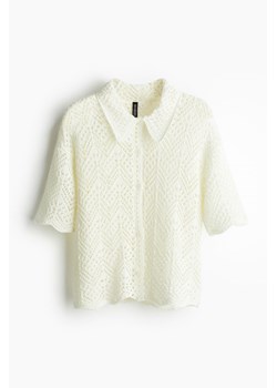 H & M - Ażurowy kardigan - Biały ze sklepu H&M w kategorii Swetry damskie - zdjęcie 171206907